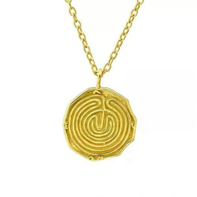 Elegant Gold Plated Maze Pendant Necklace for Women - Perfect for Parties, Weddings & Everyday Wear