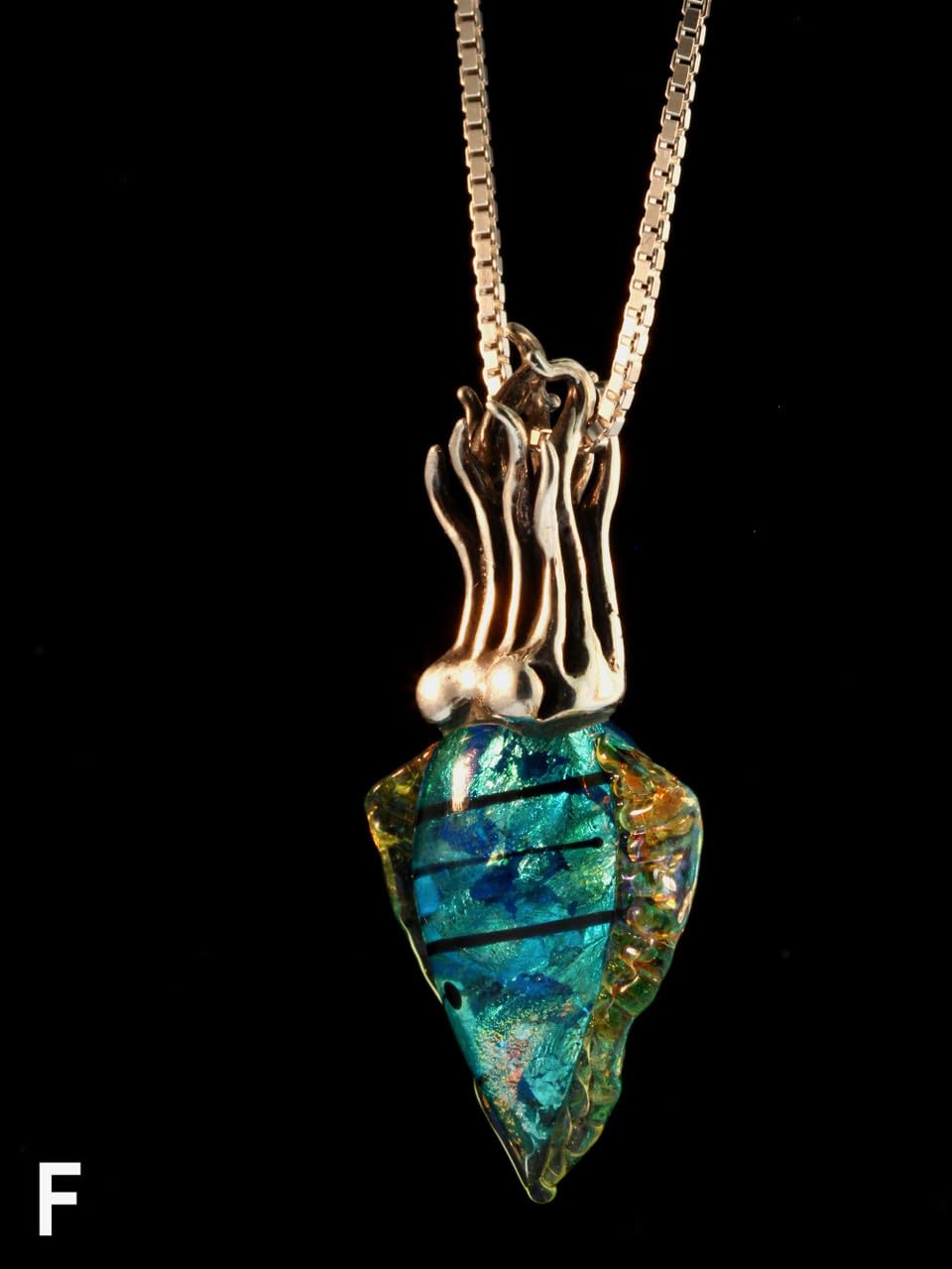Dichroic Glass Cuttlefish Pendant Necklace - Unique Tentacle Squid Jewelry for Women & Men | Perfect for Halloween, Cosplay, and Ocean-Themed Outfits