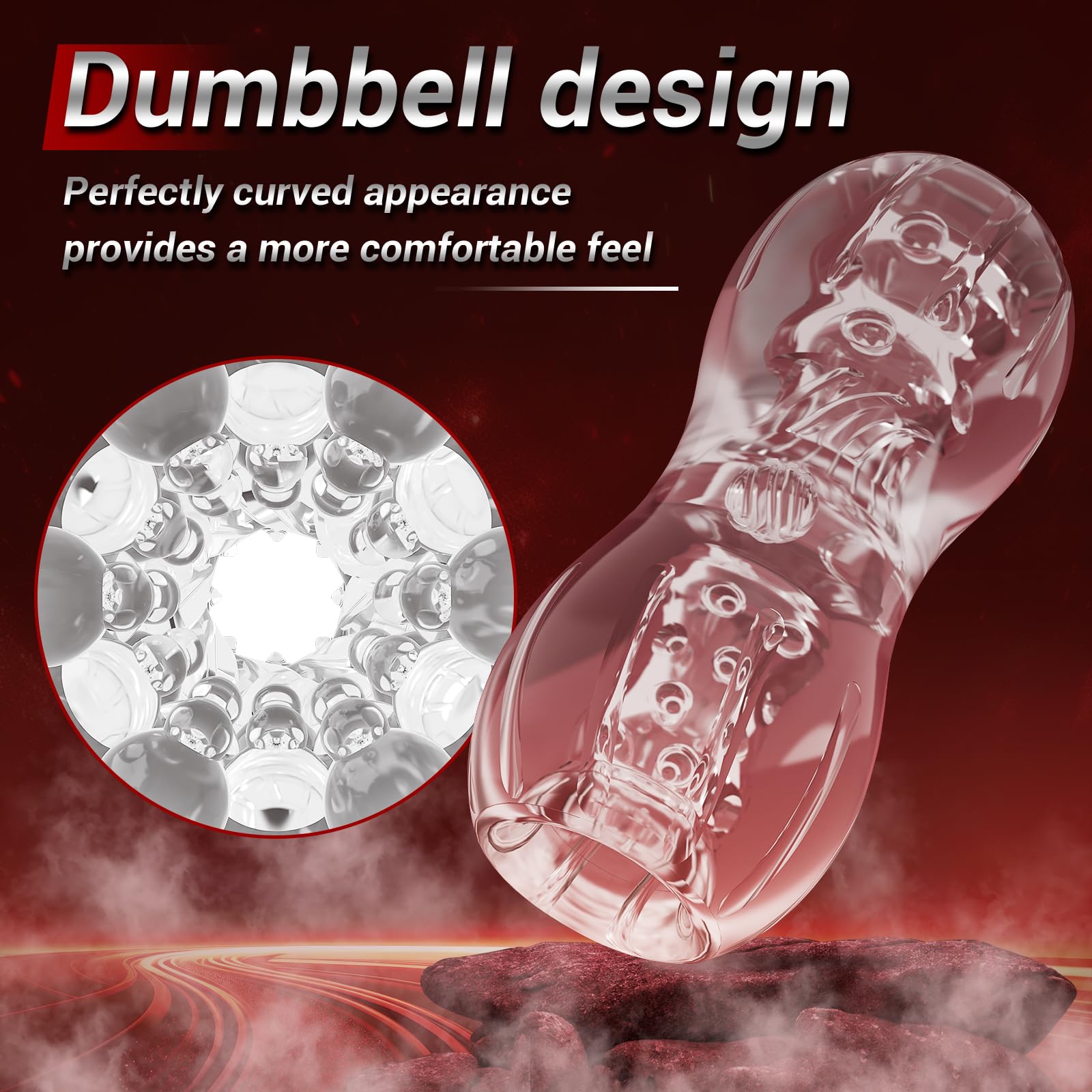 Realistic Vagina Textured Male Masturbator - Transparent Open-Ended Pocket Pussy Stroker for Men | Portable Penis Sleeve Cup & Blowjob Simulator | Discreet Solo Pleasure, Travel & Stress Relief Adult Sex Toy