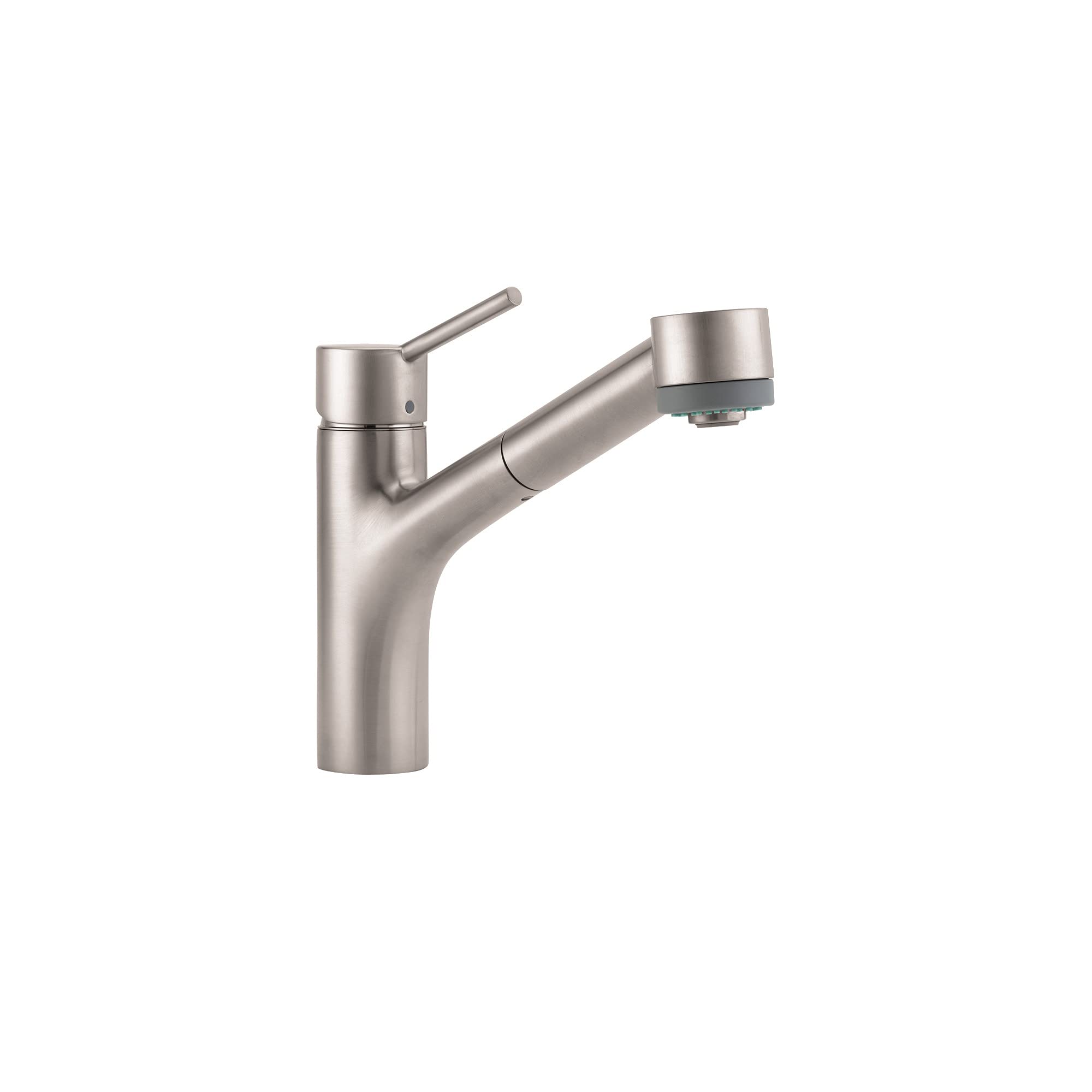 hansgrohe Talis S Stainless Steel Single-Handle Kitchen Faucet with Pull-Out Sprayer, Durable Faucet for Kitchen Sink, Stainless Steel Optic 06462860, Ideal for Modern Home Kitchens