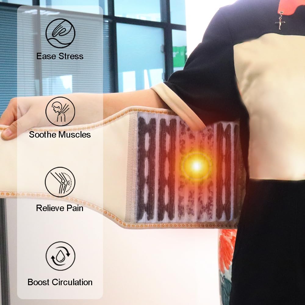 ACADA Infrared Heating Pad for Back Pain Relief - Portable Bio Mat with Natural Amethyst & Obsidian Stones - 51
