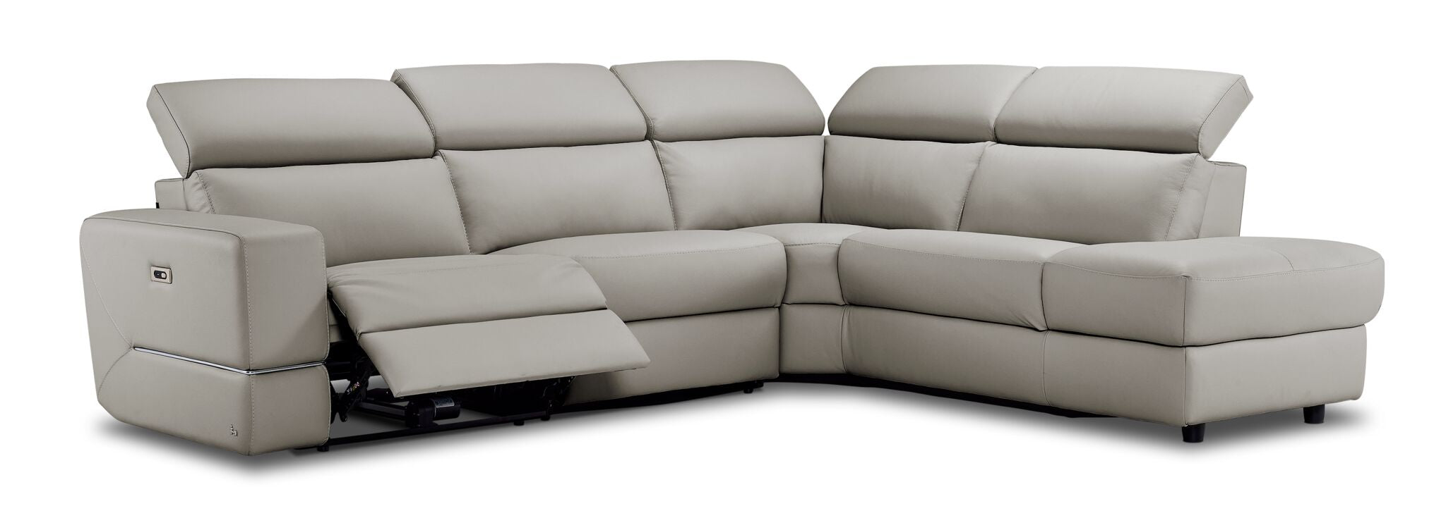 Bianca 3-Piece Power Reclining Sectional Sofa with Right Facing Chaise Lounge in Cream Fabric - Perfect for Living Room, Home Theater & Family Gatherings