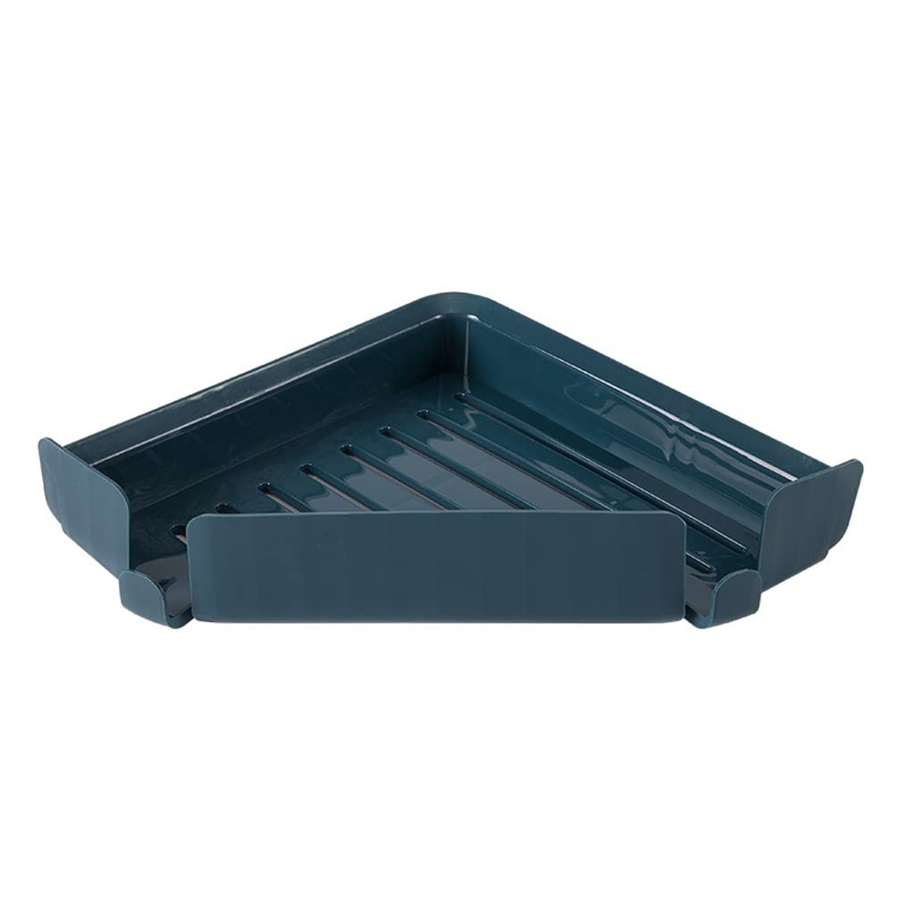 Rotating Corner Storage Shelf - Bathroom & Toilet Organizer - Space Saving Seamless Tripod Design - Blue (One Size) - Perfect for Small Bathrooms, Showers & Vanity Organization