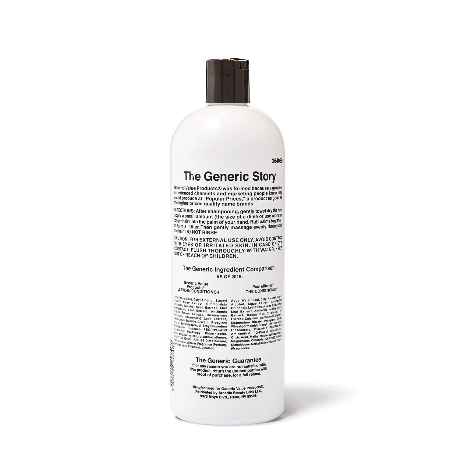 Generic Value Products Sulfate & Paraben Free Leave-In Conditioner - 33.8 Oz for Smooth, Detangled Hair with Moisture & Shine Boost | Gluten Free Hair Treatment for Dry, Frizzy & Unruly Hair | Perfect for Daily Use, Styling & Heat Protection