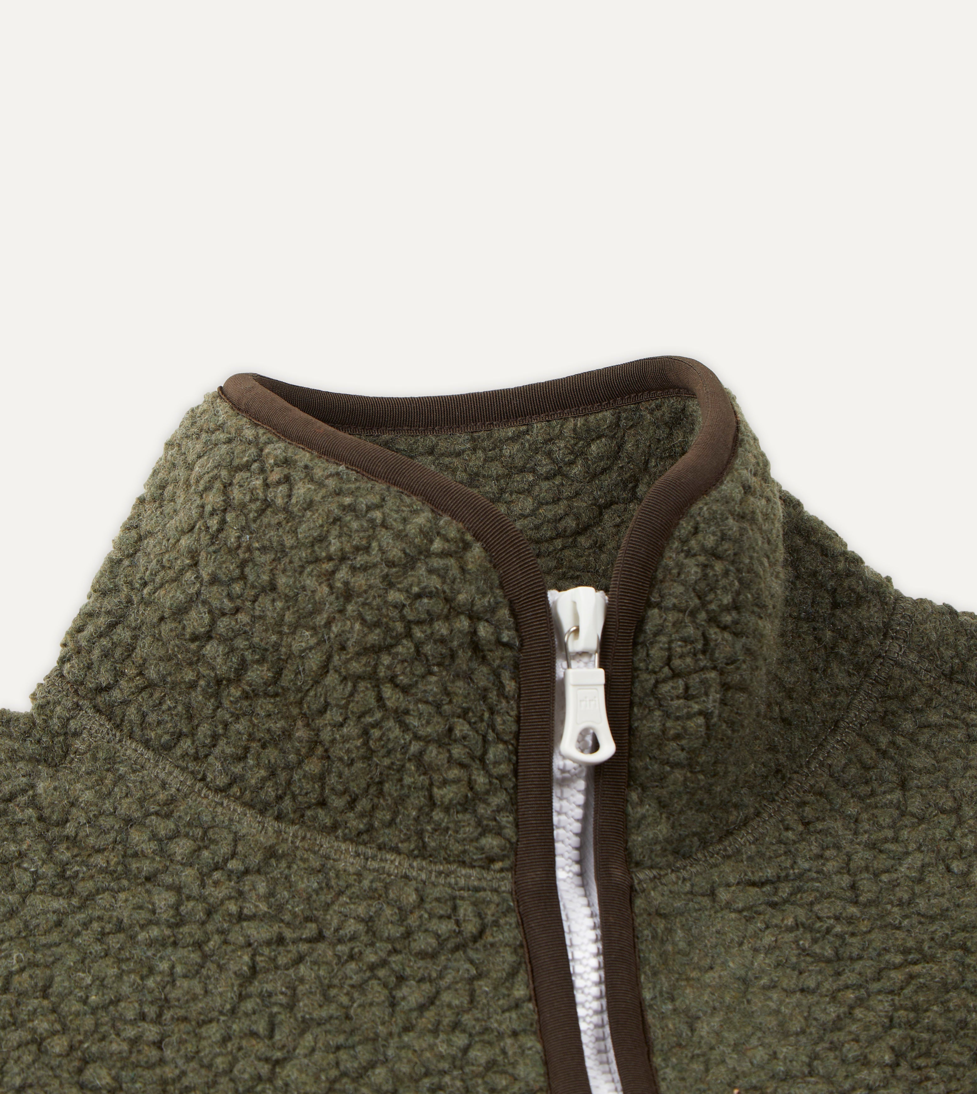 Green Boucle Wool Zip Fleece Jacket - Warm Winter Coat for Women | Cozy Outdoor Hiking & Casual Streetwear Fashion