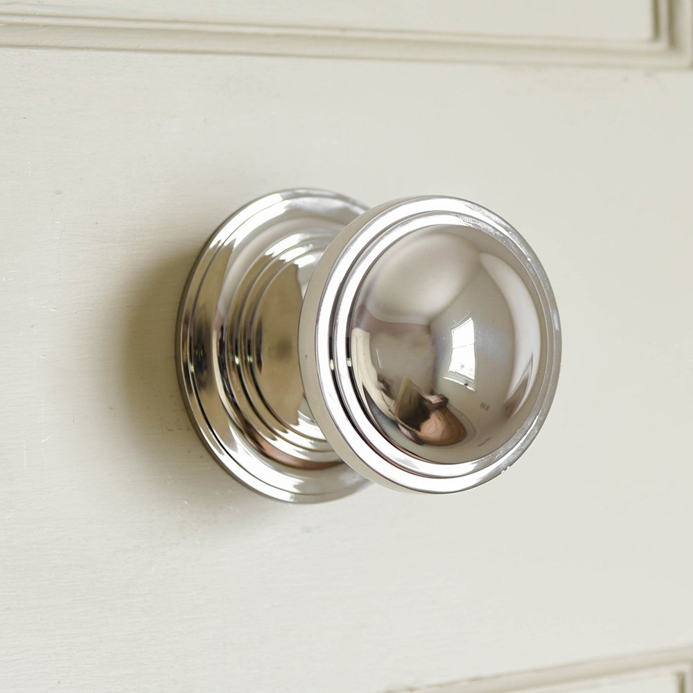 Vintage Polished Nickel Round Art Deco Door Pull - Elegant Cabinet & Drawer Handle for Home Decor, Kitchen, Bathroom, and Furniture Upgrade