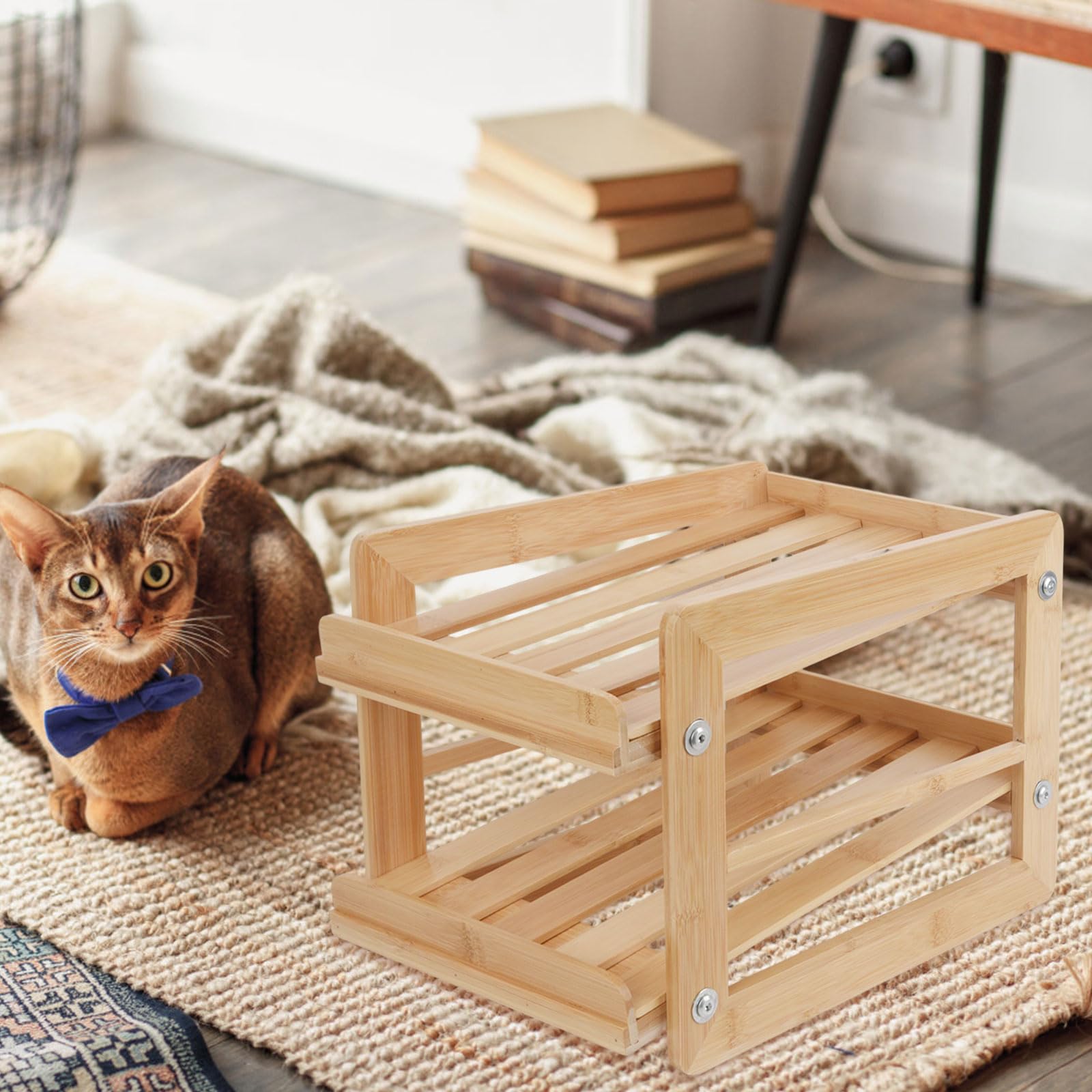YeeBeny Wooden Cat Food Organizer - 48 Can Wet Cat Food Storage Rack & Shelf for 5.5oz Cans | Space-Saving Kitchen & Pantry Organization for Pet Food Storage