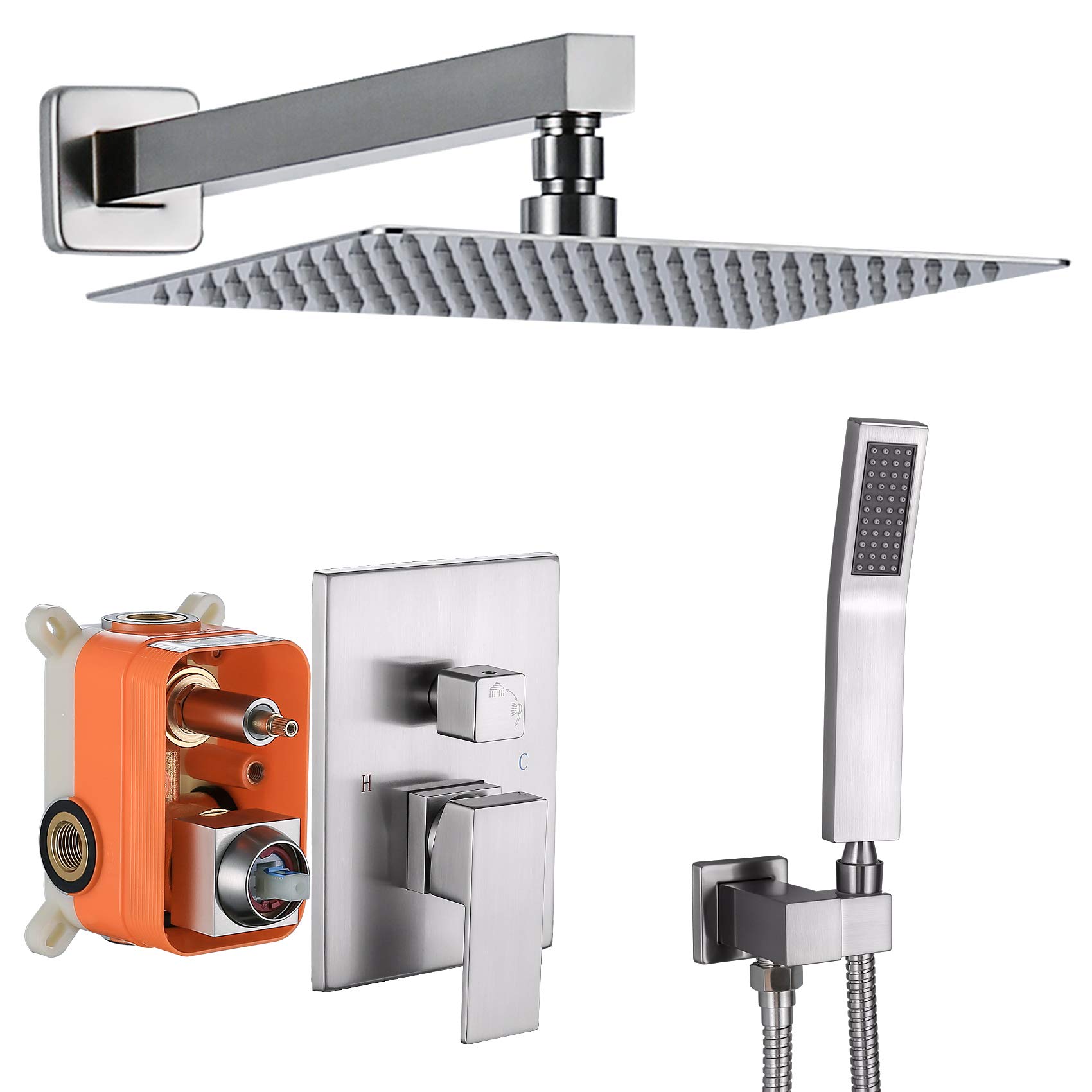 Premium Brushed Nickel Shower System - 10