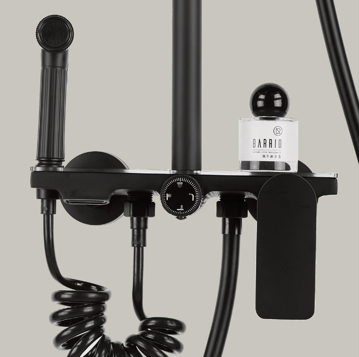 Premium Brass Shower Panel System - 4 Function Wall Mounted Mixer with Hand Shower, Rainfall Showerhead & Jet Spray - Matte Black Bathroom Upgrade for Spa-Like Experience