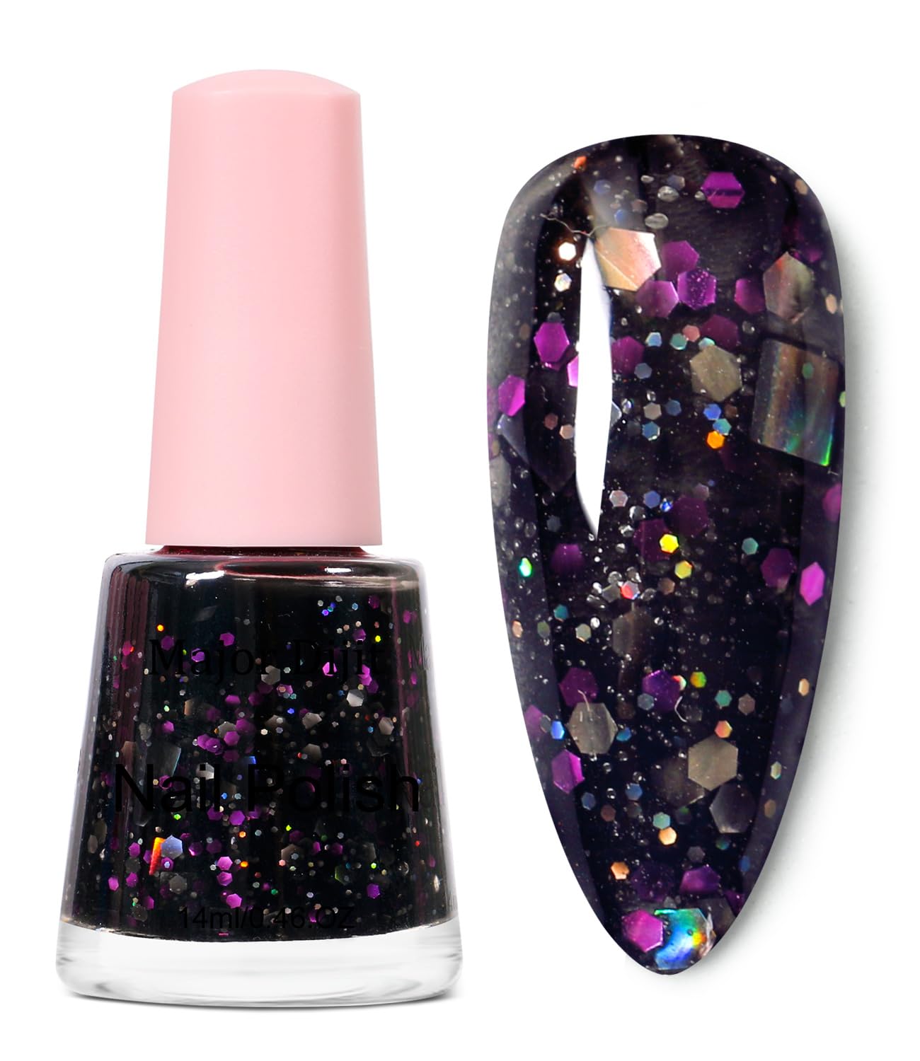 Major Dijit Jelly Nail Polish Set - Summer Colors (Blue, Purple, Red, Green) with Glitter Effect, Vegan & Cruelty-Free, 0.46 Fl Oz (14ML) - Perfect for Nail Art, DIY Manicures, and Special Occasions