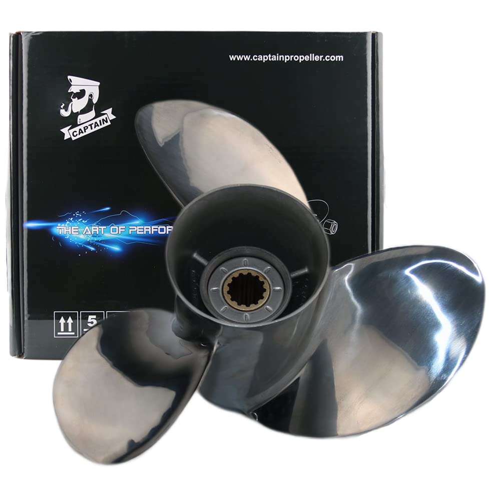 Boatman 10.5x13 Outboard Propeller for Mercury Boat Engine 25-70 HP - 13 Spline Tooth Aluminum & Stainless Steel Replacement - Perfect for Fishing, Boating & Water Sports