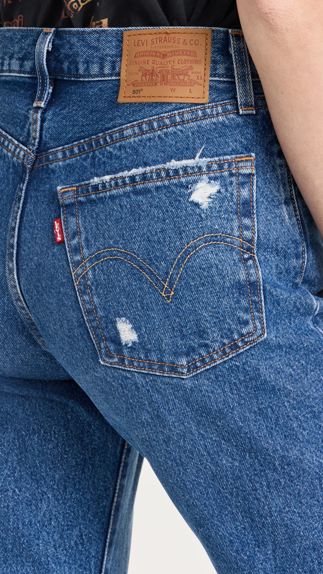 Levi's Women's Premium 501 Crop Jeans - High Waist Straight Leg Denim Pants for Casual Wear & Everyday Outfits