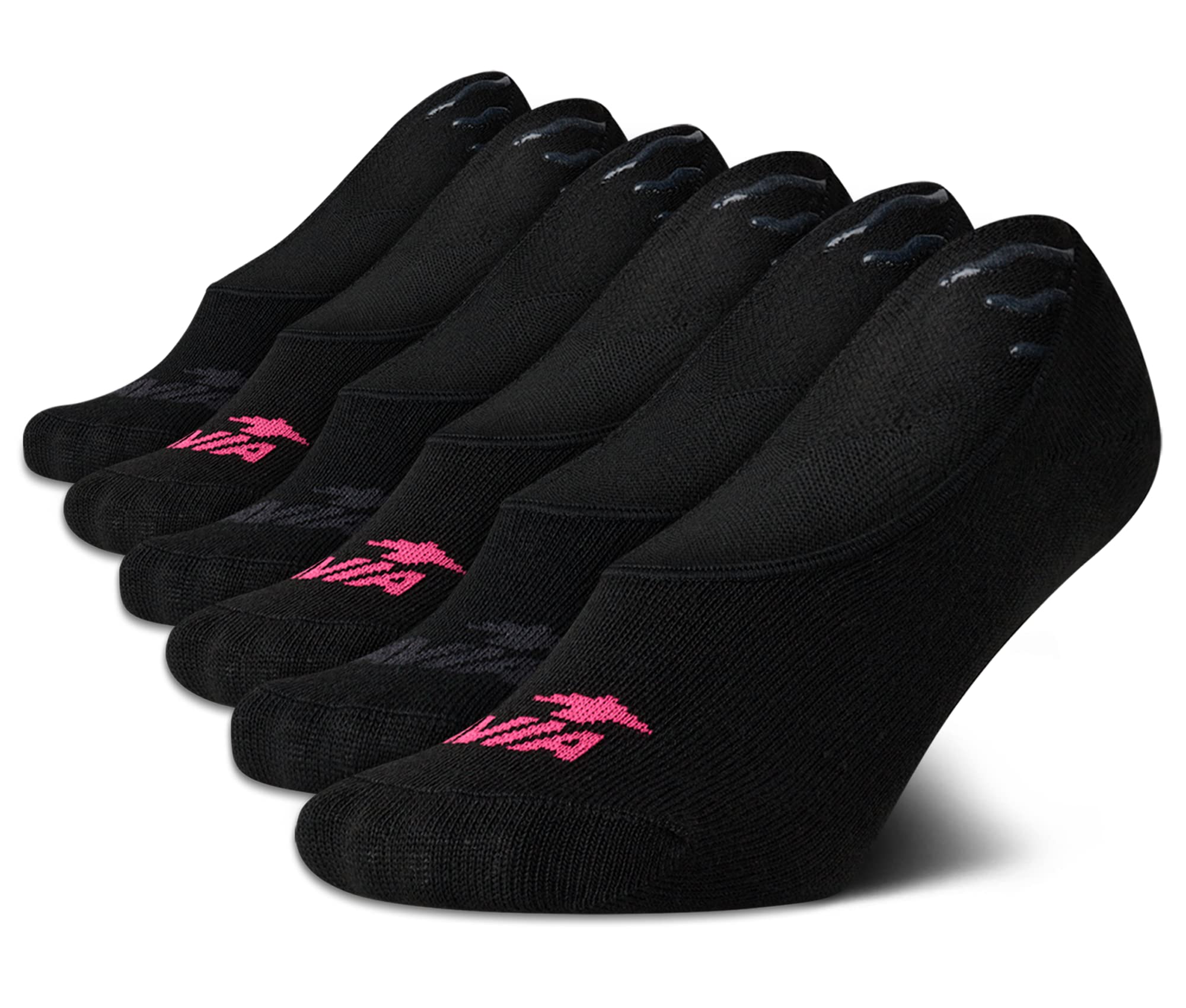 Avia Women's Cushioned No Show Liner Socks 6-Pack - Breathable Invisible Socks for Running, Sneakers & Casual Wear