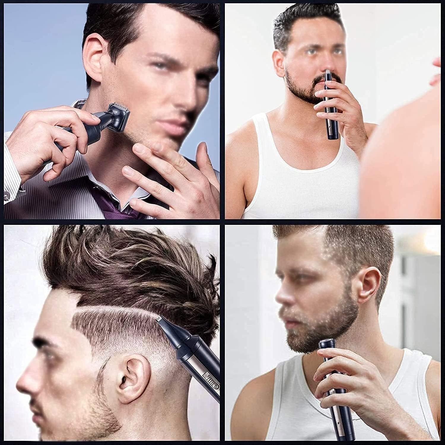 4-in-1 Electric Nose & Ear Hair Trimmer for Men - Waterproof Detachable Cutter Head with Easy Cleaning - Perfect for Travel, Grooming & Personal Care