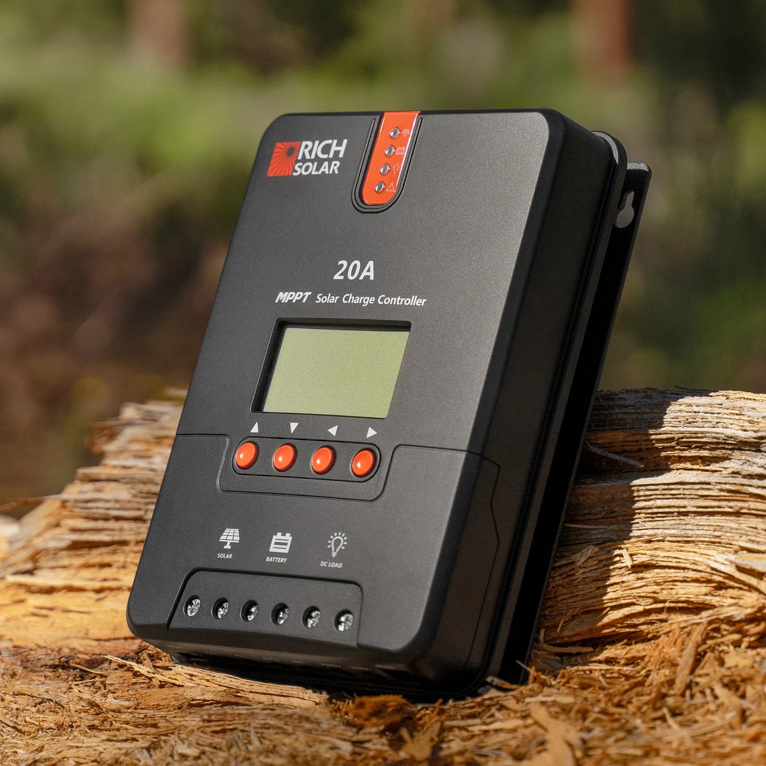 Rich Solar 20 Amp MPPT Solar Charge Controller for RV, Boat, Off-Grid Solar Systems - Efficient 12V/24V Battery Charging with LCD Display