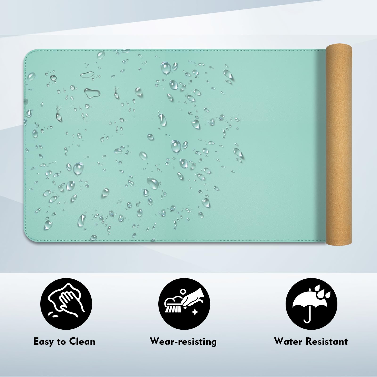 Premium Dual-Sided Desk Mat - Large Non-Slip Cork & PU Leather Mouse Pad (31.5