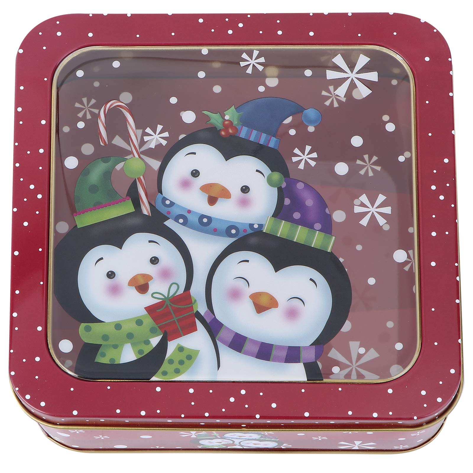 1Pc Square Tinplate Candy Box - Christmas Baking & Gift Wrapping Box Set - Holiday Decorations & Ornaments for Christmas Gifts, Party Favors, Cookie Storage & Home Decor
