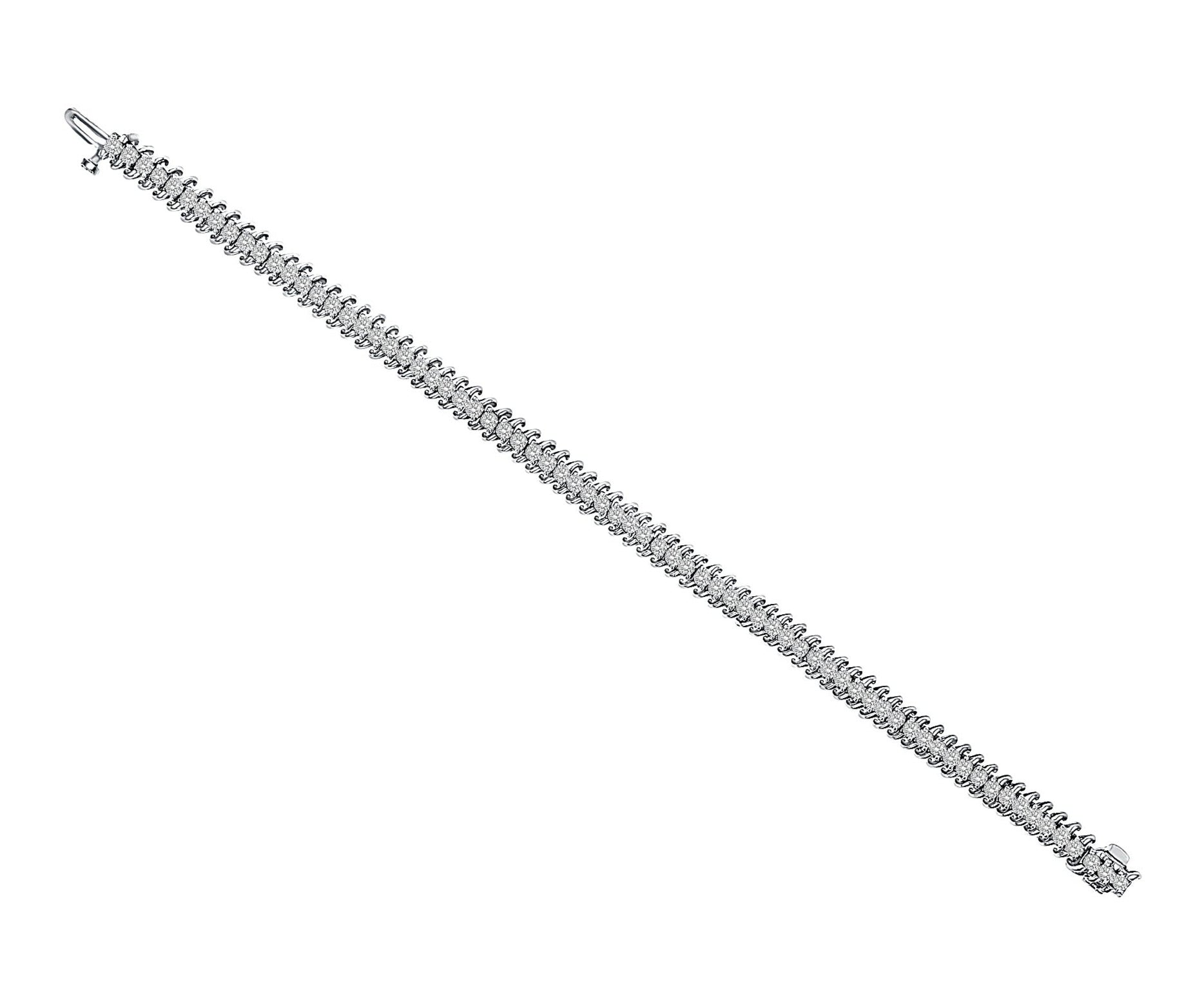 Elegant S-Style Diamond Tennis Bracelet - 3.60cttw 14K White Gold - Perfect for Weddings, Anniversaries & Special Occasions