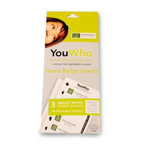 Professional Name Badge Insert Sheets for Laser & Inkjet Printers - 50 Pack White Cardstock | Perfect for Office ID Badges, Conference Name Tags, and Event Staff Identification