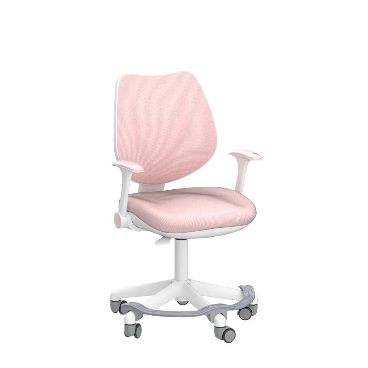 Adorable Adjustable Kids Desk Chair with Armrests & Footrest - Ergonomic Study Computer Office Swivel Chair for Boys Girls Teens - Perfect for Reading, Gaming & Online Learning (Pink)