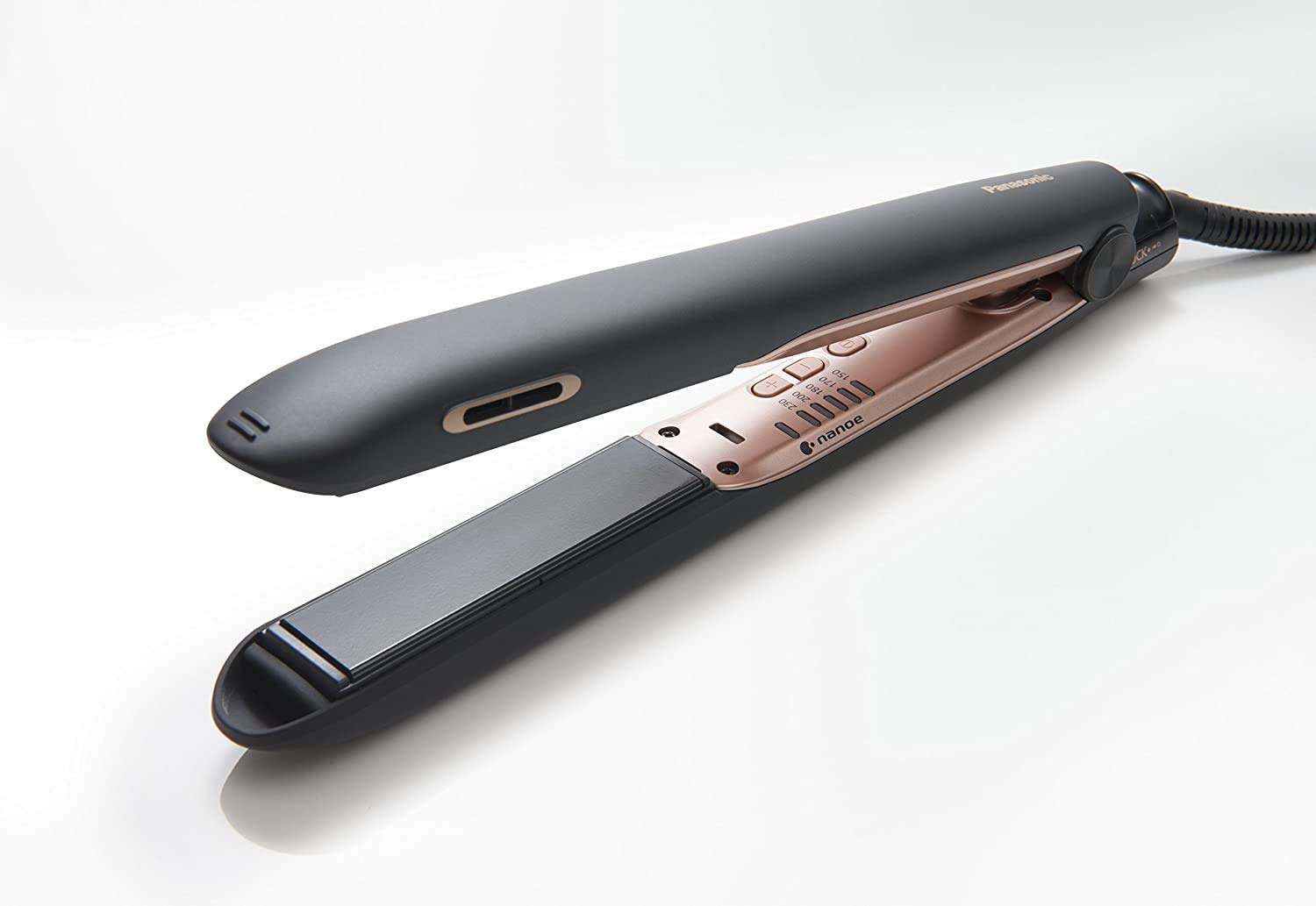 Panasonic EH-NA98 Nanoe Hair Dryer & EH-HS99 Nanoe Hair Straightener Set - Advanced Double Mineral Technology with Temperature Control for Shiny, Healthy Hair - Perfect for Home Salon, Travel & Professional Styling (Black/Rose Gold)
