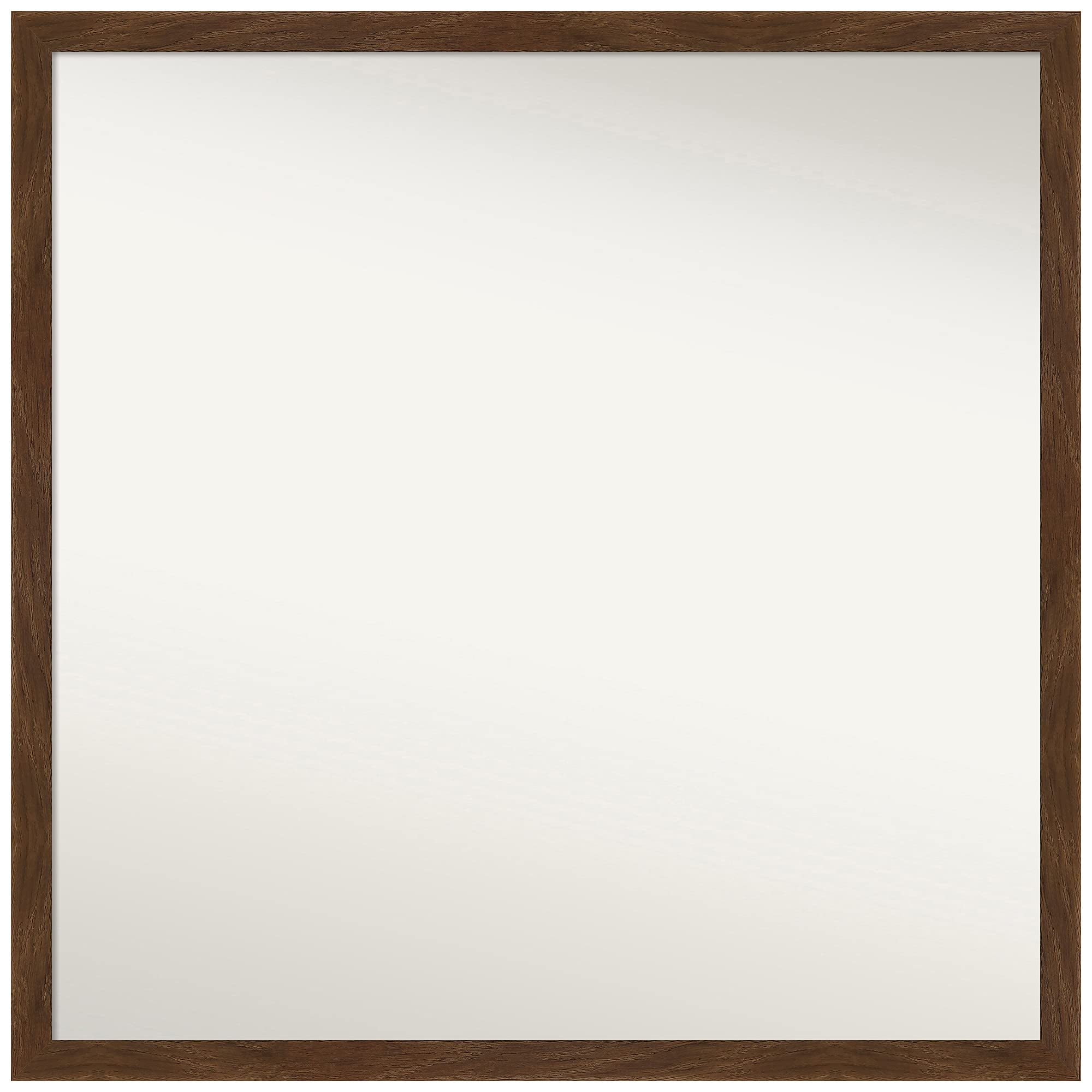 Amanti Art Non-Beveled Custom Wall Mirror 21x21 Inches - Carlisle Brown Narrow Frame - Bathroom, Bedroom, Living Room Decor - Various Custom Sizes Available