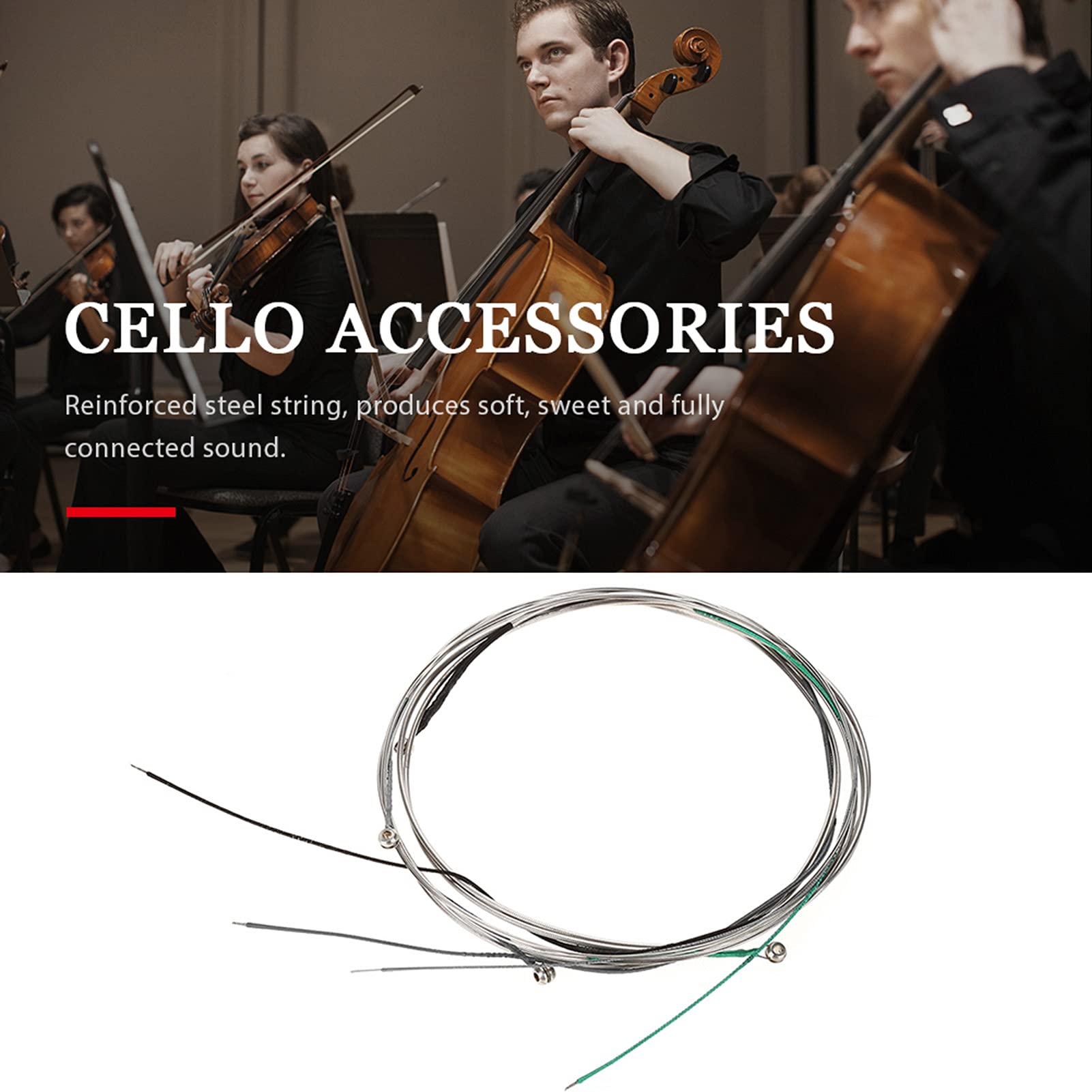 Premium Steel Cello Strings Set - Professional Grade Cello Accessories for Enhanced Performance & Durability | Ideal for Concerts, Orchestras & Music Practice