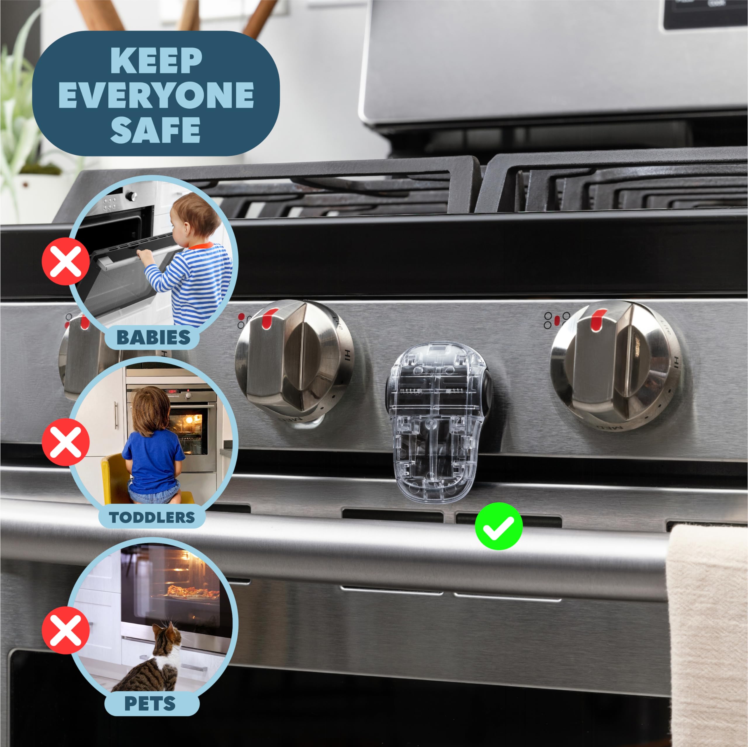 **Heat-Resistant Oven Door Lock for Child Safety - Baby Proofing with Strong 3M Adhesive - Easy One-Hand Installation, No Tools Needed - Perfect for Childproofing Kitchens & Homes**    *(Use Case: Keep toddlers safe from hot ovens while cooking, baking, or meal prepping in family-friendly kitchens.)*