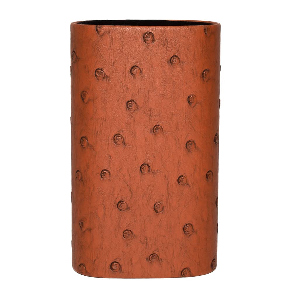 Calabria PU Leather Eyeglass Holder with Soft Lining & Weighted Base - Stylish Desktop Glasses Stand for Men & Women - Perfect for Office Desk, Nightstand, and Home Organization