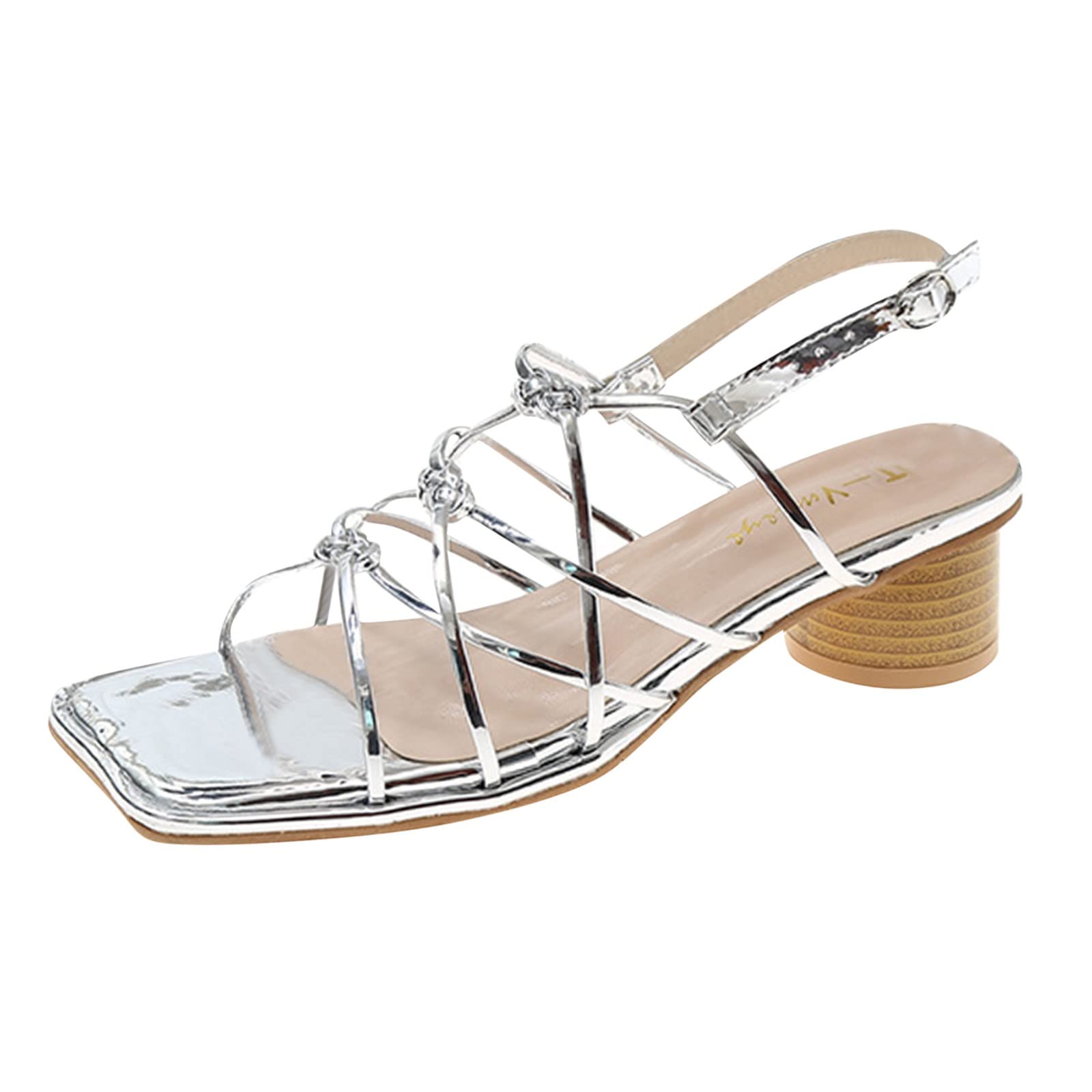 Women's Summer Slide Slippers - Comfortable Buckle Sandals with Round Heel & Knotted Design, Platform Casual Shoes for Women (Size 8) - Perfect for Beach, Poolside, and Summer Outings