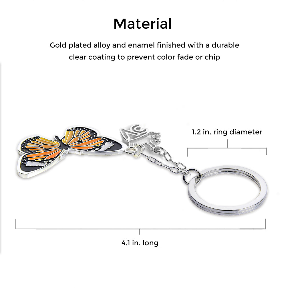 Butterfly Keychain - Cute & Durable Metal Keyring for Women & Girls - Perfect for Keys, Bags, Backpacks & Gifts