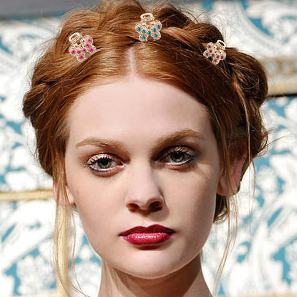 12PCS Rhinestone Butterfly Hair Clips - Non-Slip Grip for Women & Girls | Party & Wedding Accessories
