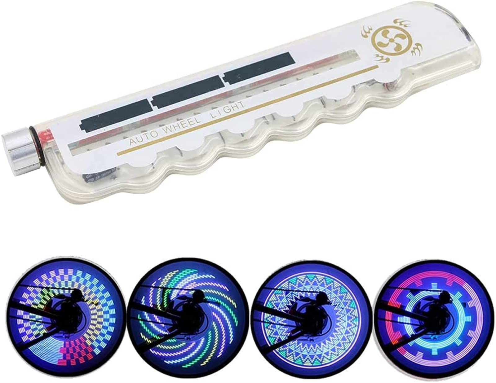 Bright LED Bike Wheel Lights - Waterproof Bicycle Tire Valve Cap Lights with 32 Patterns, Auto & Manual Dual Switch for Road Bikes | Night Cycling Safety & Cool Decoration for Commuting, Night Rides & Outdoor Adventures