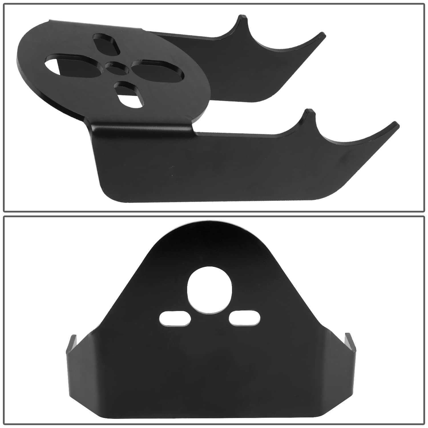 DNA Motoring LEPOW-108 Pair of Upper/Lower Rear Air Bag Weld-On Brackets - Black Powder Coated Air Suspension Mounting Kit for Trucks & SUVs - Perfect for Custom Ride Height Adjustments & Smooth Air Suspension Installations