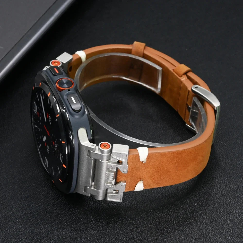 Premium Genuine Leather Band for Samsung Galaxy Watch Ultra - Stylish & Durable Replacement Strap for Workouts, Business & Everyday Wear