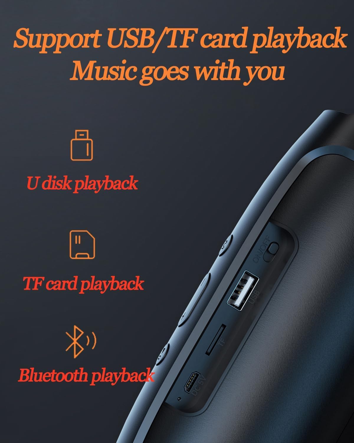 Bluetooth 5.0 Wireless Speakers - HD Stereo Sound, IP65 Waterproof, Portable with TF Card & AUX, Long Battery Life for Outdoor, Home, and Party Use