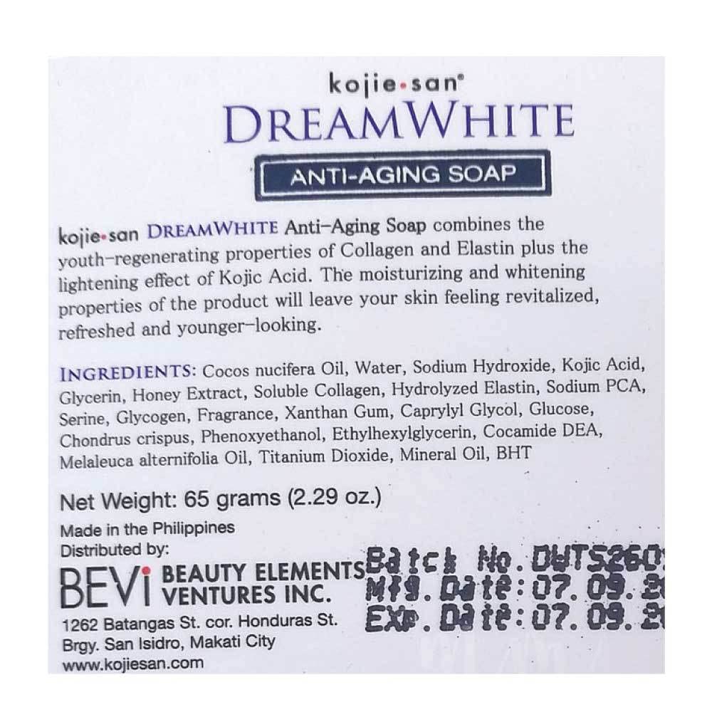 Kojiesan Dreamwhite Anti-Aging Soap 135g - Skin Brightening & Wrinkle Reduction - Natural Glutathione Soap for Face & Body - Perfect for Daily Skincare Routine & Dark Spot Treatment