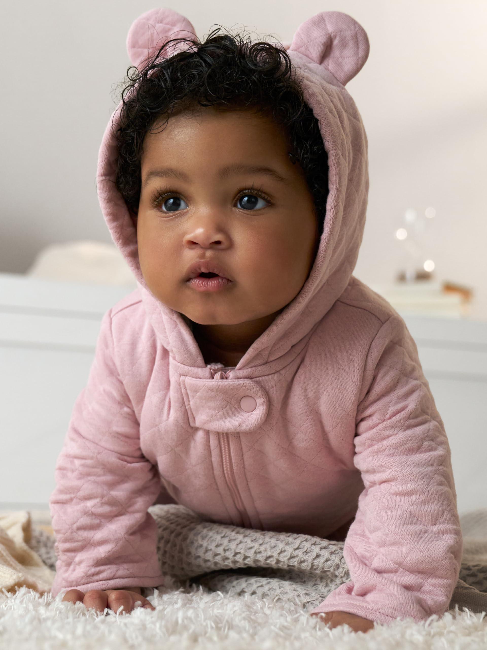 Simple Joys Kids Ivory Bear Pram Stroller - Cozy Winter Outerwear for Toddlers, Perfect for Park Walks & Shopping Trips