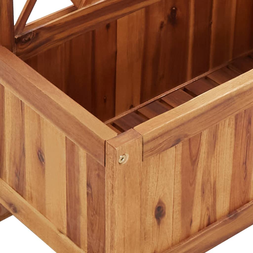 Premium CHARMMA Garden Raised Bed with Trellis - Solid Acacia Wood Planter Box for Vegetables, Flowers & Herbs - Perfect for Backyard, Patio & Outdoor Gardening