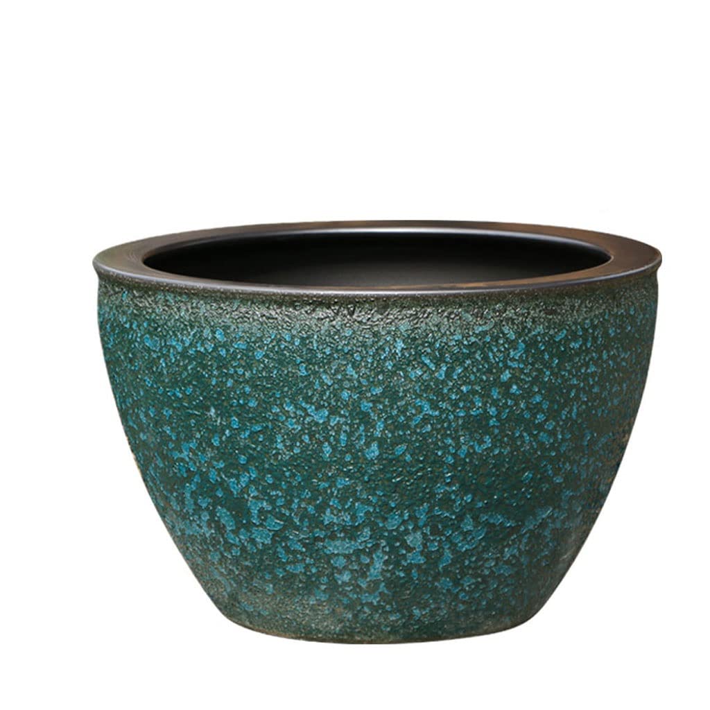 Kuywlmkmzz Ceramic Flower Pot with Drainage Hole - Large Indoor/Outdoor Plant Pot for Courtyard, Balcony, Trees & Home Decor (Small Size, Color A) - Perfect for Succulents, Herbs & Houseplants