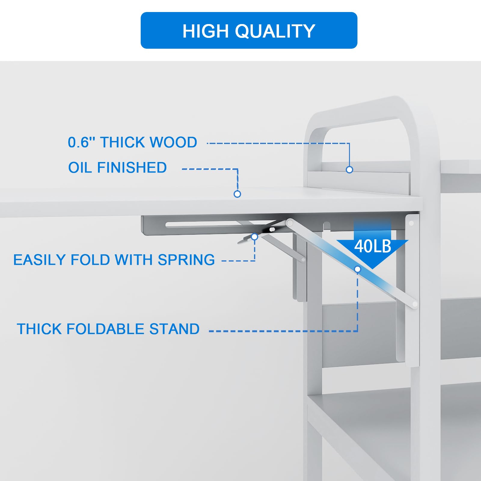 PUNCIA 3-Tier Heavy Duty Rolling Heat Press Table - Foldable Heat Transfer Machine Stand with Metal Shelf Storage for DIY Sublimation & T-Shirt Printing | Perfect for Craft Rooms, Garment Shops & Home Workspaces