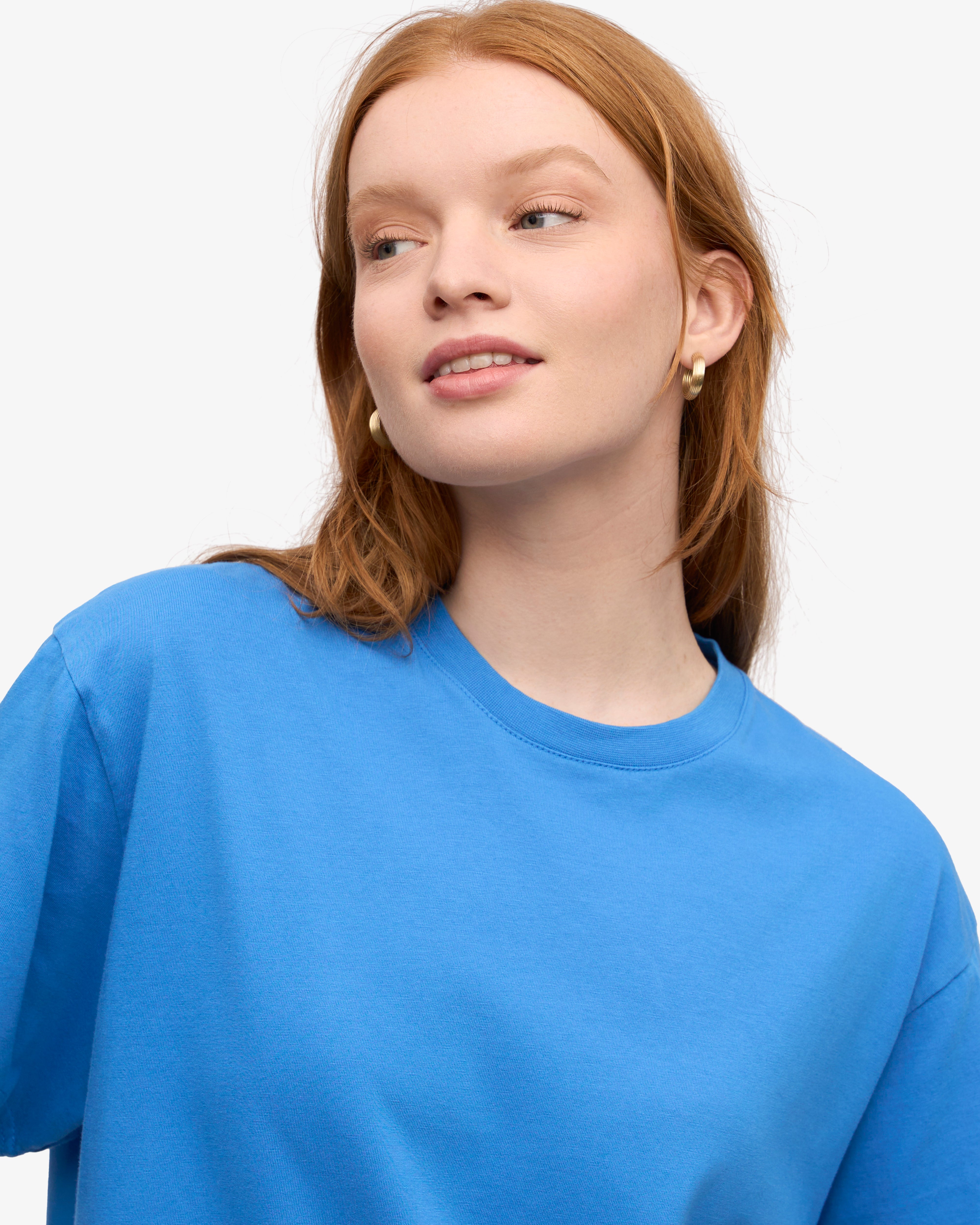Oversized Organic Cotton T-Shirt for Women - Soft & Comfortable Pacific Blue Tee - Perfect for Casual Wear, Loungewear & Everyday Outfits