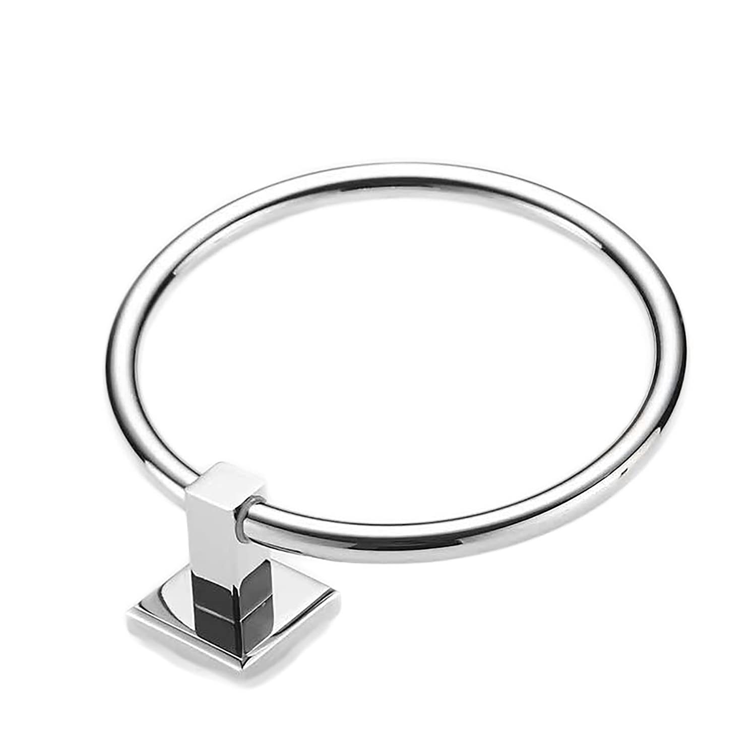 Premium Brass Swivel Hand Towel Ring Holder - Modern Round Towel Hanger for Bathroom & Kitchen - Copper Chrome Finish - Perfect for Spa, Guest Bath, and Luxury Home Decor
