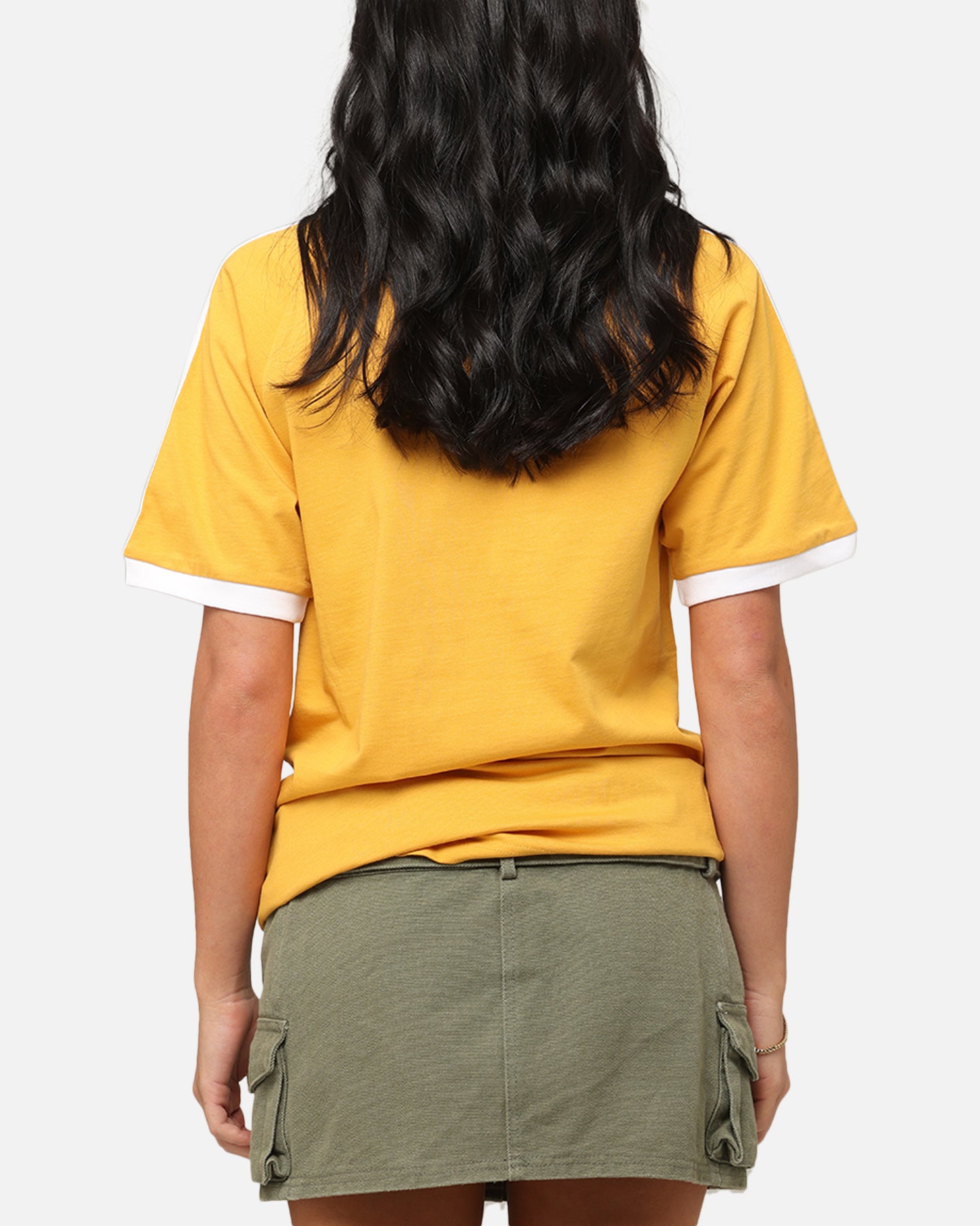 Adidas Originals 3-Stripes Classic T-Shirt for Men - Yellow Cotton Crewneck Tee - Casual Streetwear & Gym Workout Shirt