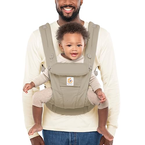 Ergobaby Omni Dream Baby Carrier - SoftTouch Cotton, 4 Carry Positions, Newborn to Toddler (7-45 lbs) with Lumbar Support - Soft Olive | Hands-Free Parenting for Walks, Shopping & Travel