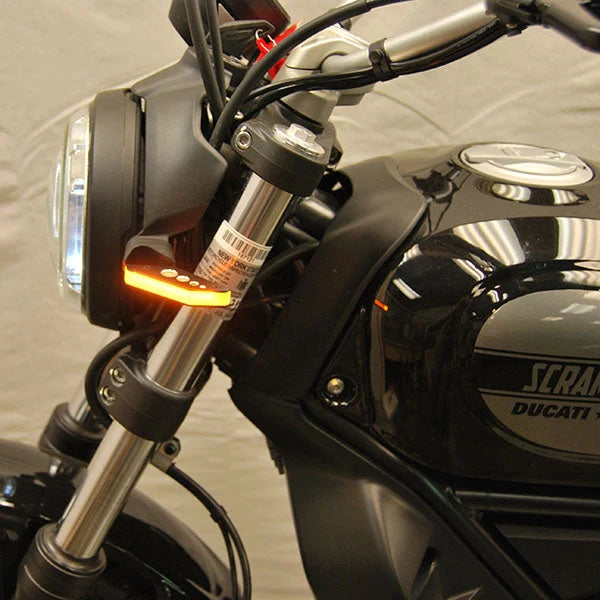 Ducati Scrambler Cafe Racer Sixty2 Desert Sled LED Front Turn Signals - Motorcycle Indicator Lights for Enhanced Visibility & Safety - Perfect for Urban Commuting & Off-Road Adventures