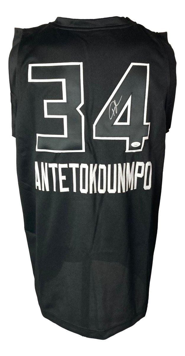 Authentic Giannis Antetokounmpo Milwaukee Bucks Signed Black Basketball Jersey with JSA COA - Perfect for NBA Memorabilia Collection, Sports Fan Gift & Home Decor Display