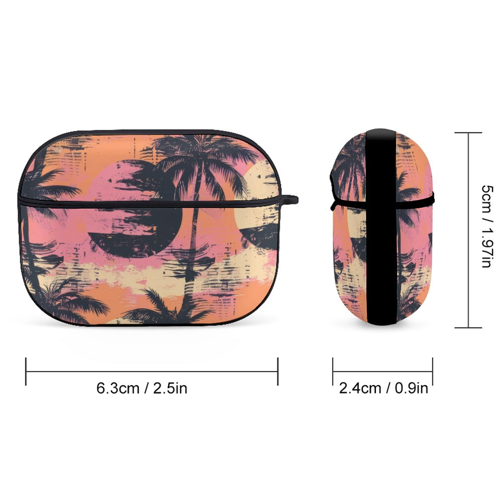Grunge Sunset Palm Trees Apple AirPods Pro Case Cover - Stylish Protective Skin for AirPods Pro - Perfect for Travel, Workouts & Everyday Use