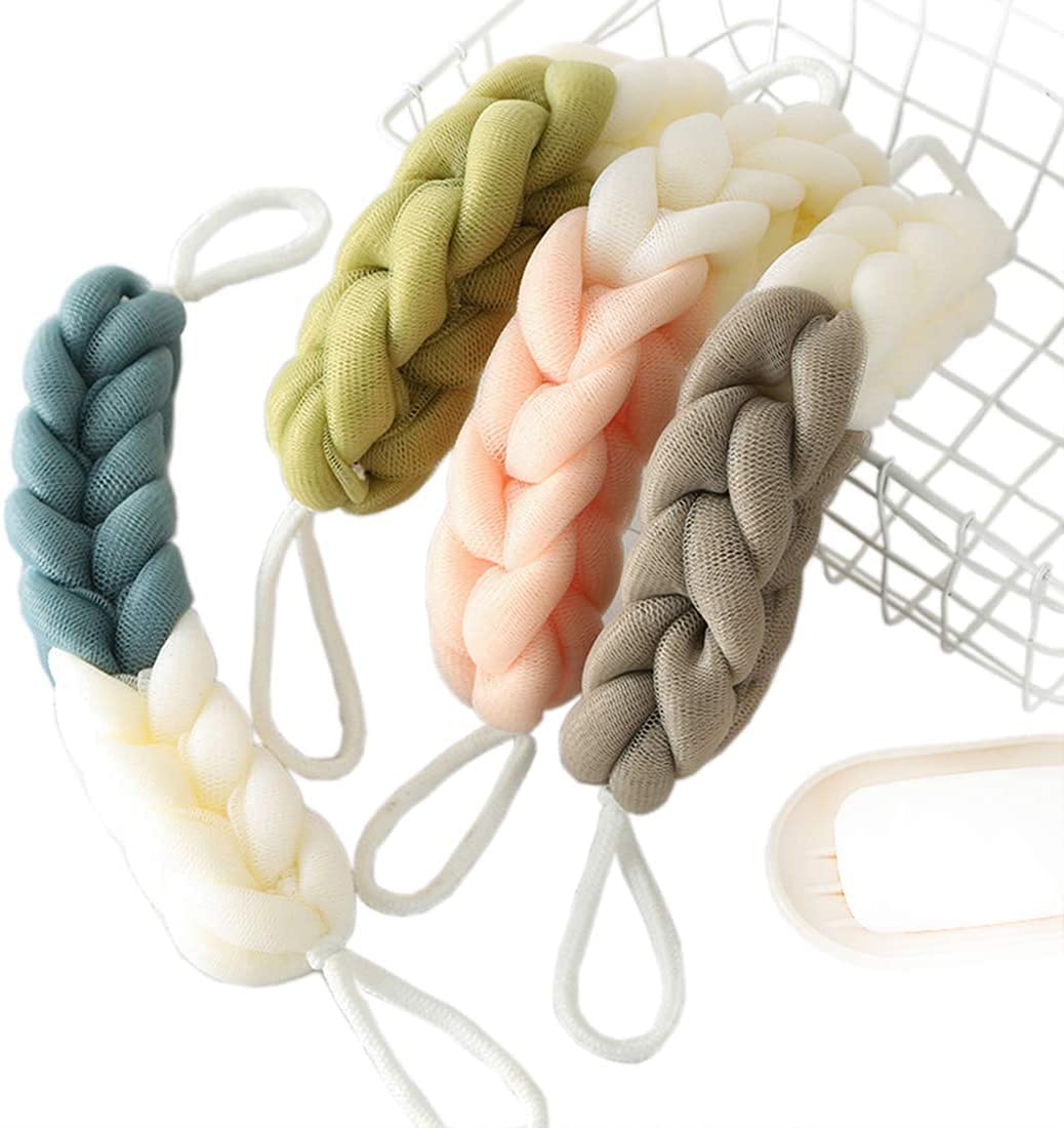 Long Stretch Back Scrubber with Rope Handles - Exfoliating Bath & Shower Mesh Sponge for Deep Cleansing - Perfect for Hard-to-Reach Areas & Relaxing Spa Days