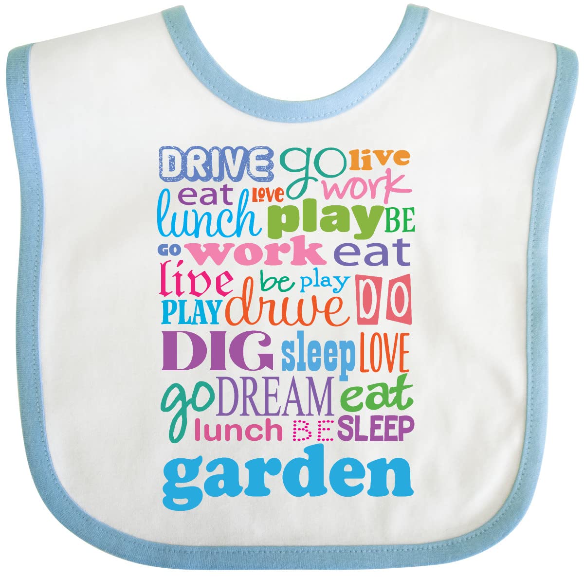 Inktastic Gardening Eat Sleep Garden Baby Bib - Cute & Soft Cotton Bib for Babies & Toddlers - Perfect for Feeding, Mealtime, and Playtime - Fun Gardening Theme for Kids